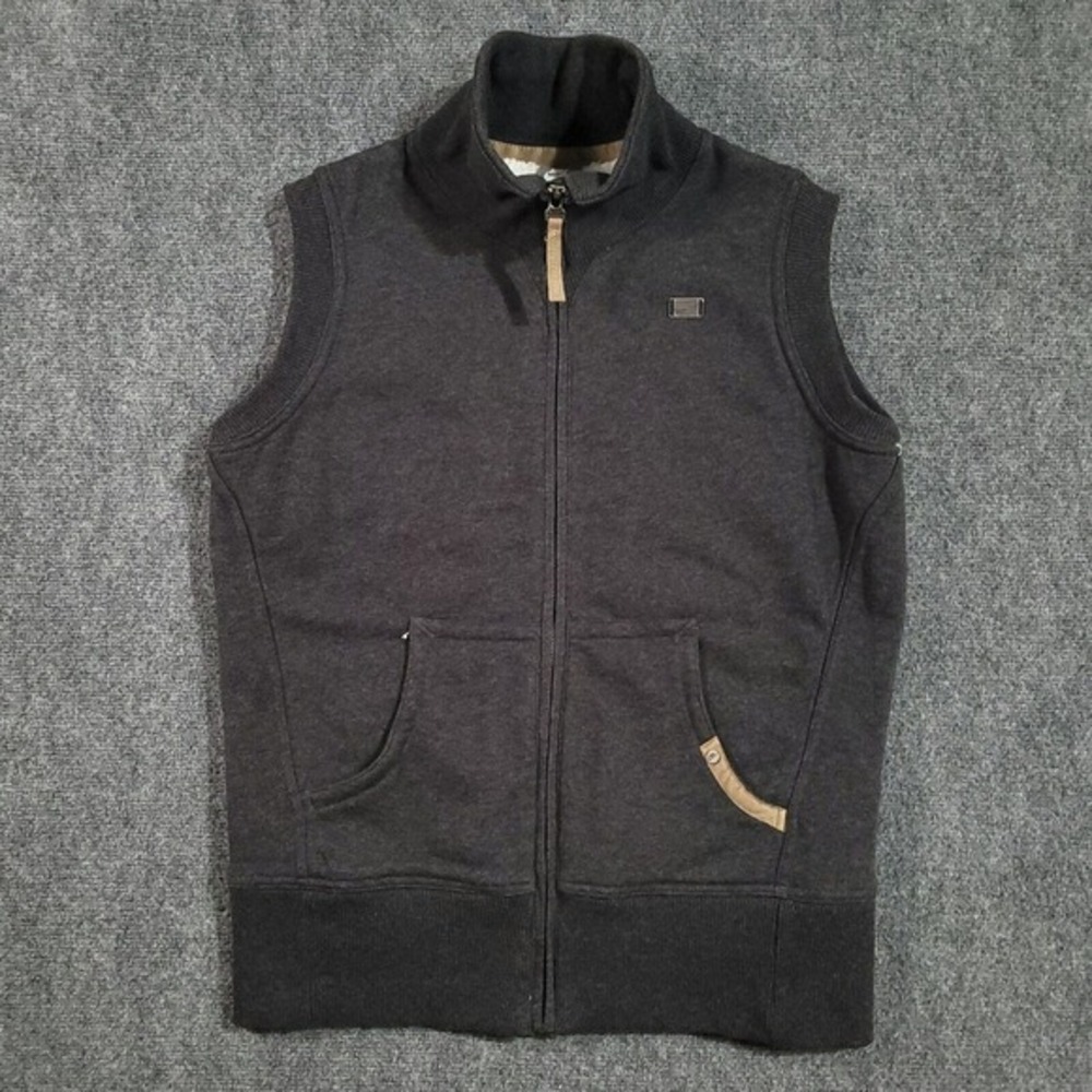 Vintage Nike Sherpa Lined Vest Girls Size L 12-14 Full Zip Pockets Stand Collar‎